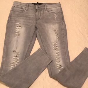 Grey distressed denim leggings!